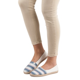 Sweet Shoes Gestreifte Slipper weiß blau mehrfarbig 2