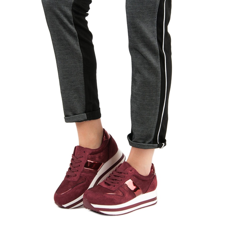 Bestelle Modische burgunderrote Sneaker mehrfarbig 2