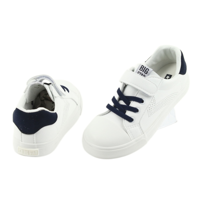 Sneakers Big Star mit Klettverschluss 374107 weiß navy blau 4