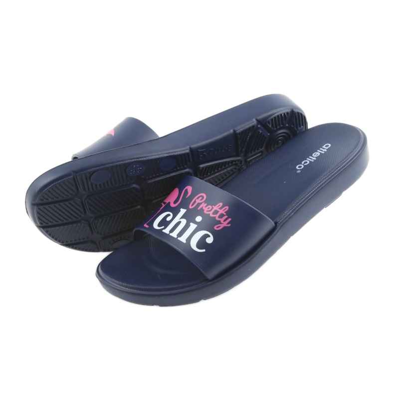 Flamingos Atletico Damenhausschuhe weiß rosa marineblau 5