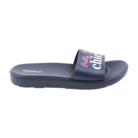 Flamingos Atletico Damenhausschuhe weiß rosa marineblau 1