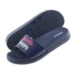 Happy Atletico marineblaue Hausschuhe für Damen weiß rosa 5