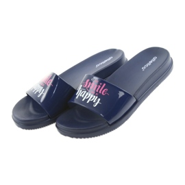 Happy Atletico marineblaue Hausschuhe für Damen weiß rosa 4