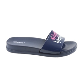 Happy Atletico marineblaue Hausschuhe für Damen weiß rosa 1
