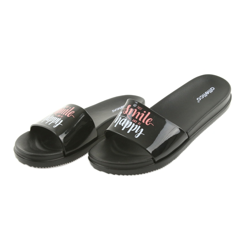 Happy Atletico schwarze Damenpantoffeln 4