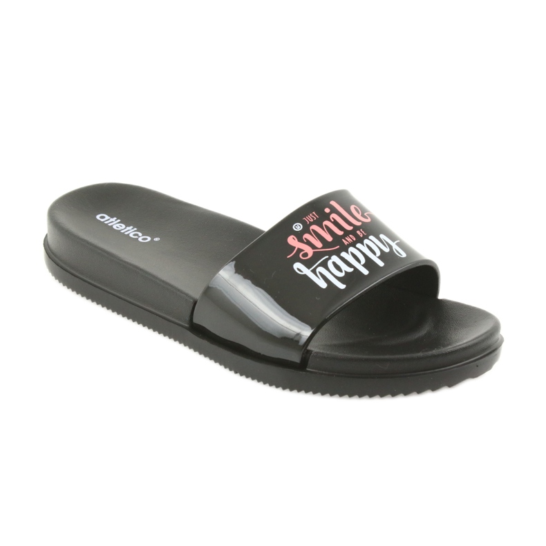 Happy Atletico schwarze Damenpantoffeln 1