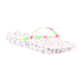 Atletico Damen Flip-Flops mit Blumen weiß lila grün rosa 1