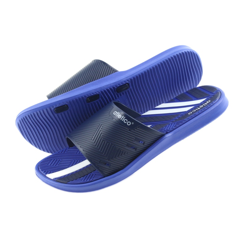 Atletico Herren marineblaue Hausschuhe für den Pool weiß 4