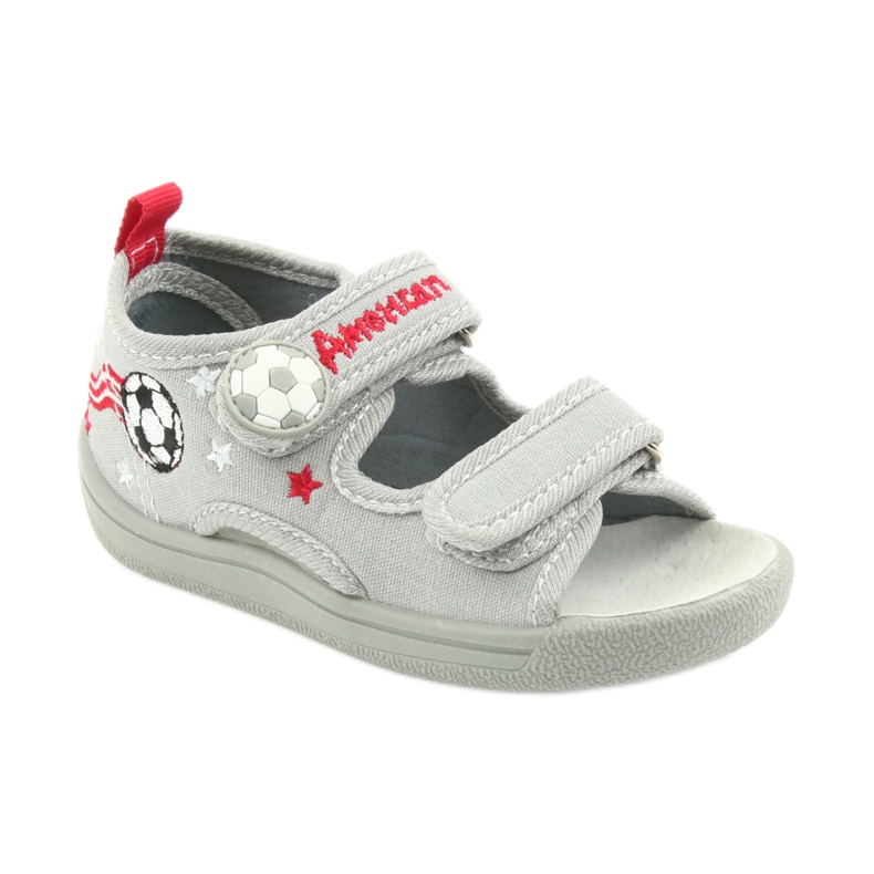 American Club Kinderschuhe Hausschuhe Jungen Sandalen American 35/19 Ball schwarz rot grau 1