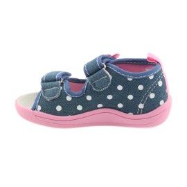 American Club Kinderschuhe Hausschuhe Sandalen Jeans American Kitten 39/19 weiß blau rosa 2