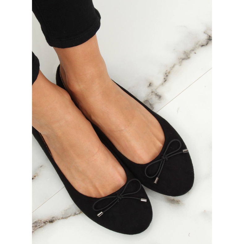 Schwarz 3C-10 Schwarze Ballerinas für Damen 1