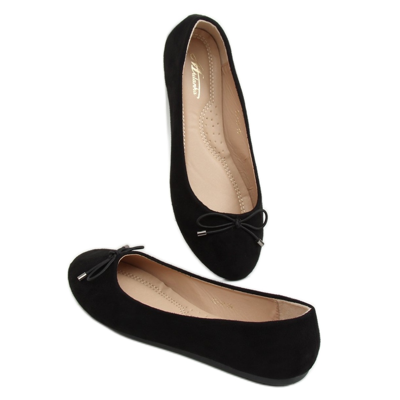 Schwarz 3C-10 Schwarze Ballerinas für Damen 2