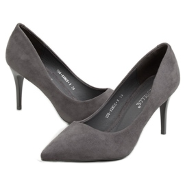 Graue Wildleder Grau Stilettos 100-828ES-1 Grau 2