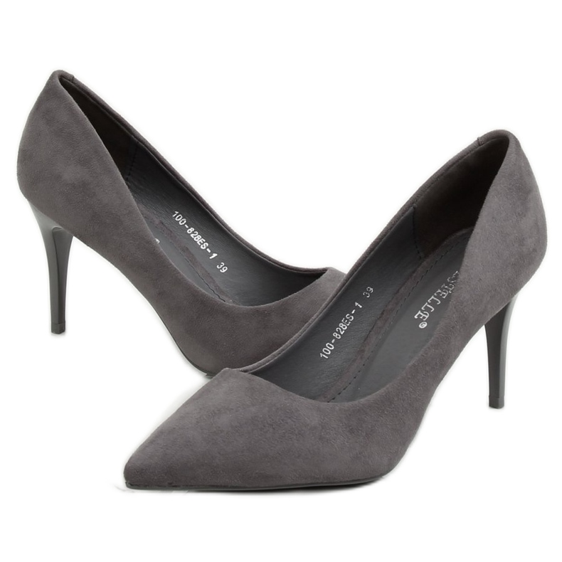 Graue Wildleder Grau Stilettos 100-828ES-1 Grau 2
