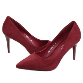Kastanienbraune Wildleder Stilettos 100-828ES-1 Wine mehrfarbig rot 2