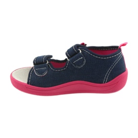 American Club Kinderschuhe Hausschuhe Sandalen Amerikanischer Ledereinsatz 37/19 blau rosa marineblau 2