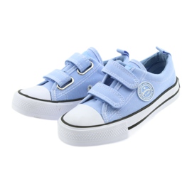 Klett-Sneaker American Club LH50 blaue Kinderschuhe weiß 3