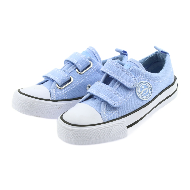 Klett-Sneaker American Club LH50 blaue Kinderschuhe weiß 3