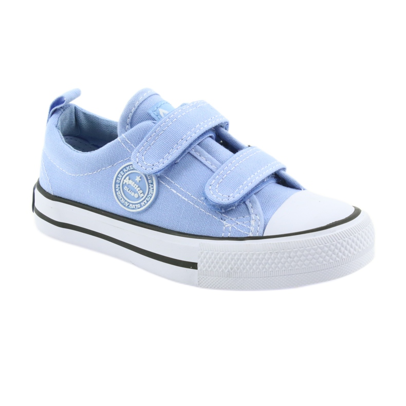 Klett-Sneaker American Club LH50 blaue Kinderschuhe weiß 1