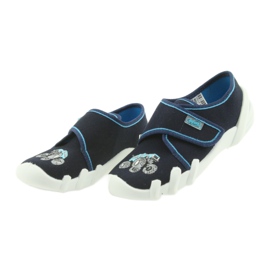 Befado Hausschuhe Kinderschuhe mit Klettverschluss 273X105 blau marineblau 3