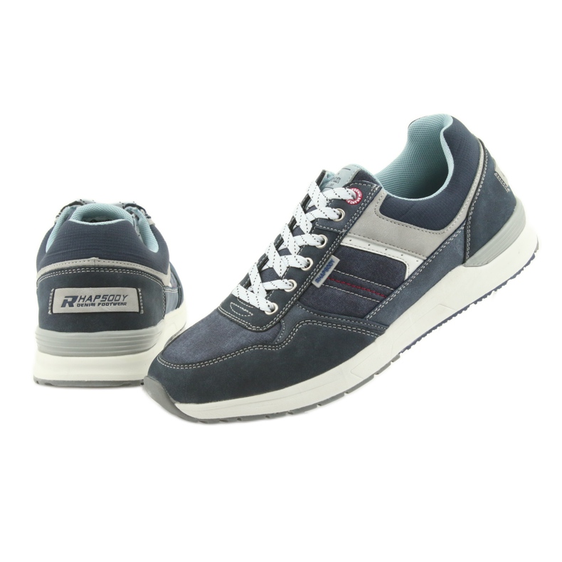 American Club ADI American RH17 Herren-Denim-Sportschuhe grau navy blau 5