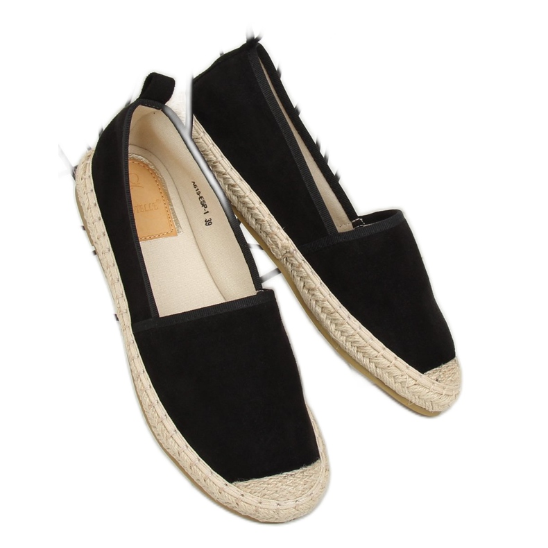 Schwarze Damen Espadrilles A615-ESP-1 Schwarz 2