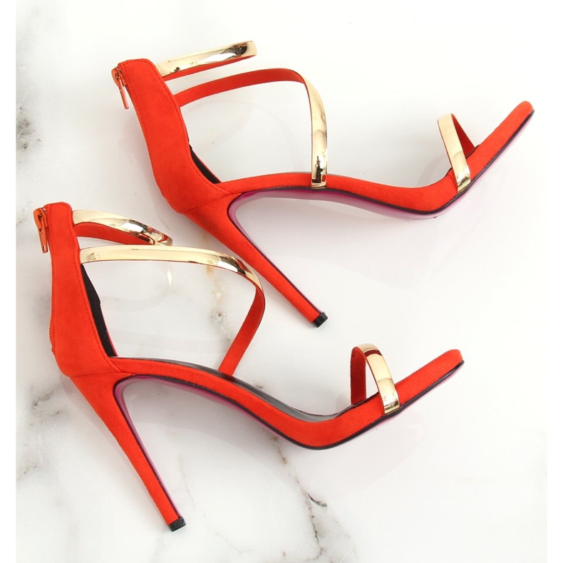 Orange Sandalen auf einem hohen Absatz 988-58 Orange 1