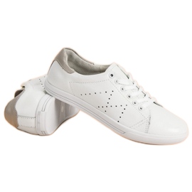 VINCEZA Niedrige Sneakers aus Leder weiß 1