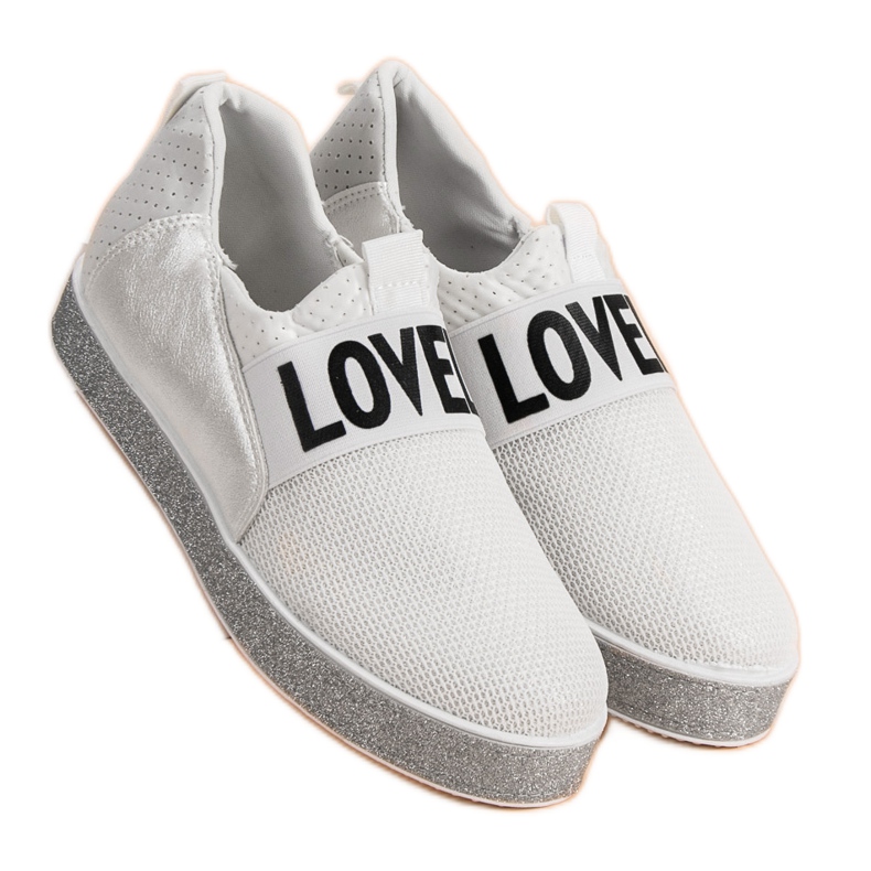 Bestelle Slip-on-Sneaker mit Glitzer weiß 2