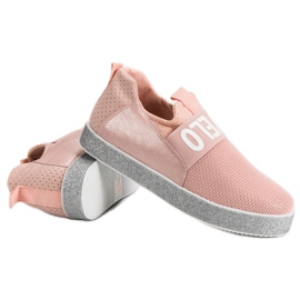Bestelle Slip-on-Sneaker mit Glitzer rosa 1