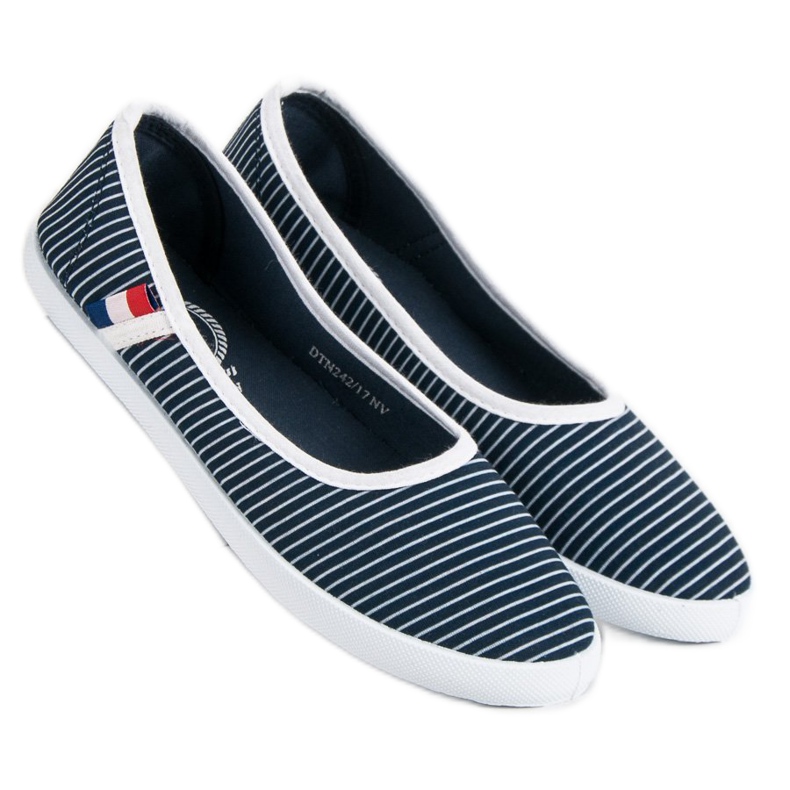 McKey Textilballerina mit Streifen weiß blau 2