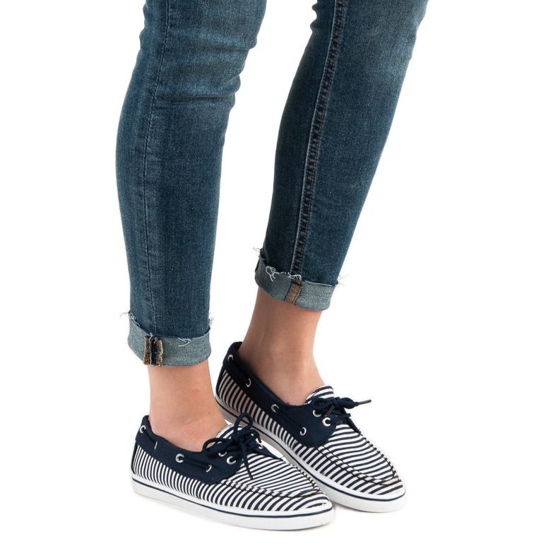 McKey Modische marineblaue Loafer weiß 2