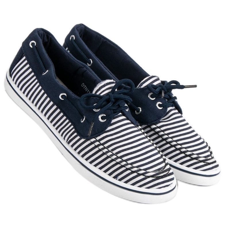 McKey Modische marineblaue Loafer weiß 1