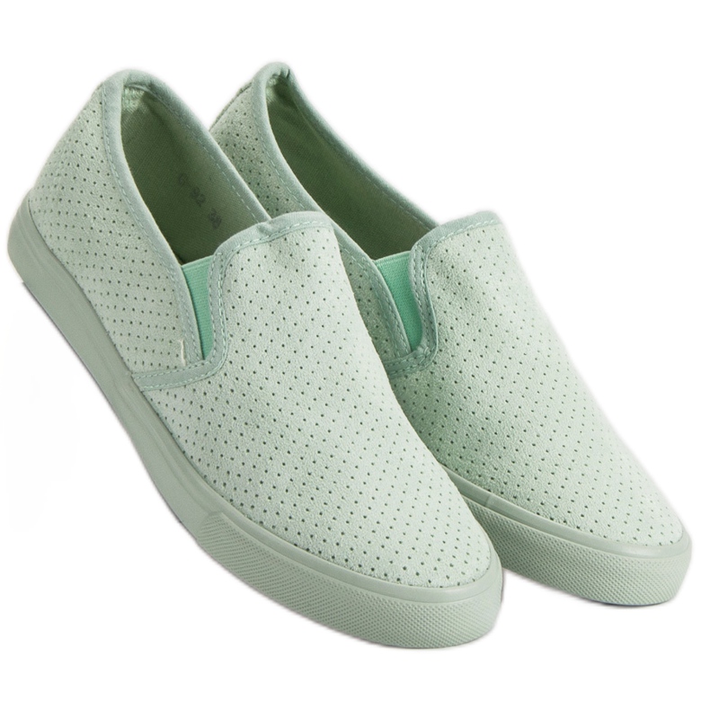 Slip-On-Sneakers aus Wildleder grün 1