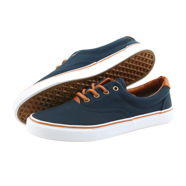 American Club Marineblaue Herren-Sneaker LH03 braun navy blau 4