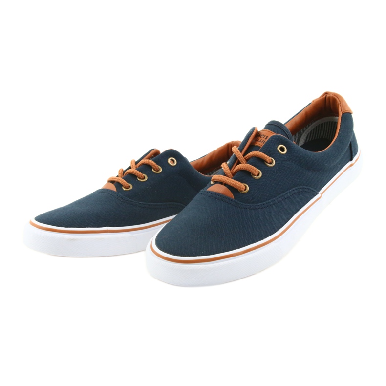 American Club Marineblaue Herren-Sneaker LH03 braun navy blau 3