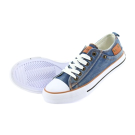 American Club dk Jeans gebundene Turnschuhe blau 4