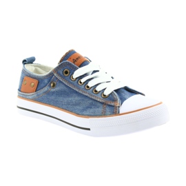 American Club dk Jeans gebundene Turnschuhe blau 1