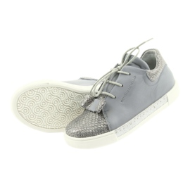 Mädchen-Lederschuhe RenBut 3303, grau und silber 5