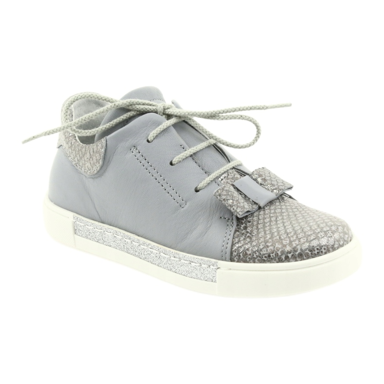 Mädchen-Lederschuhe RenBut 3303, grau und silber 1