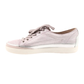 Caprice 23654 Sport-Sneaker aus Leder grau rosa 2