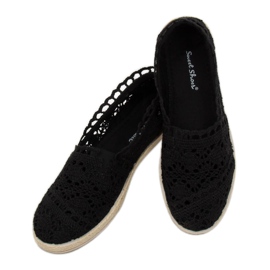 Schwarze Espadrilles aus Spitze JX1020 Schwarz 2