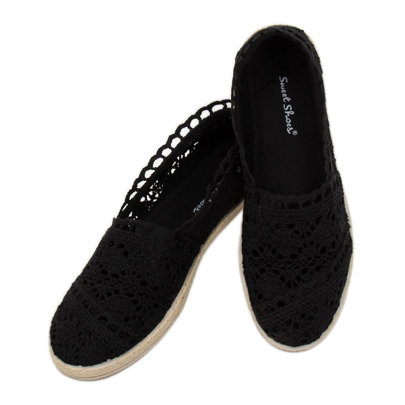 Schwarze Espadrilles aus Spitze JX1020 Schwarz 2