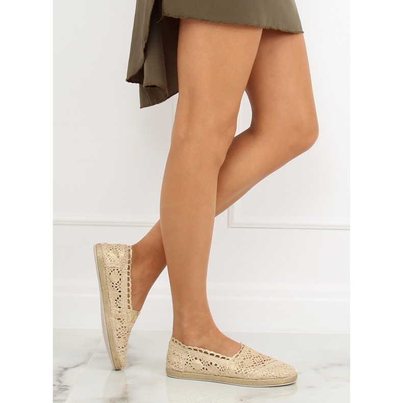 Espadrilles mit goldener Spitze JX1020 Gold 1