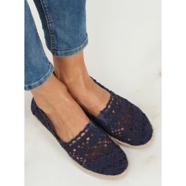 Marineblaue Espadrilles aus Spitze JX1020 Navy 1