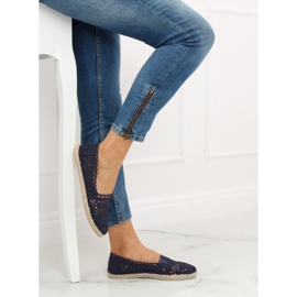 Marineblaue Espadrilles aus Spitze JX1020 Navy 2