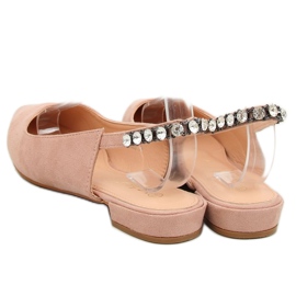 Ballerinas mit offenem Absatz rosa LS5028 Beige 2