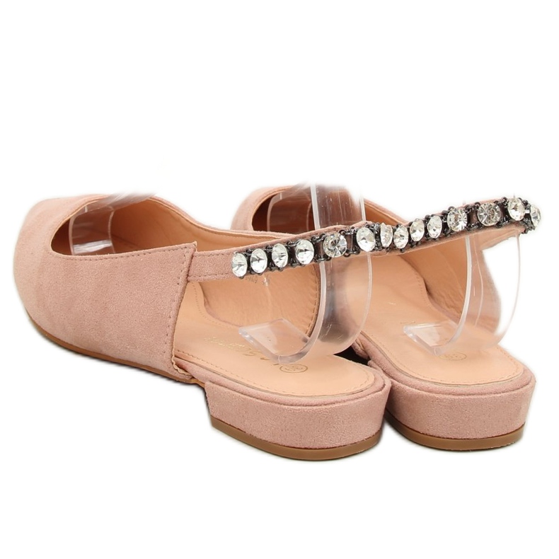 Ballerinas mit offenem Absatz rosa LS5028 Beige 2