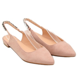Ballerinas mit offenem Absatz rosa LS5028 Beige 1