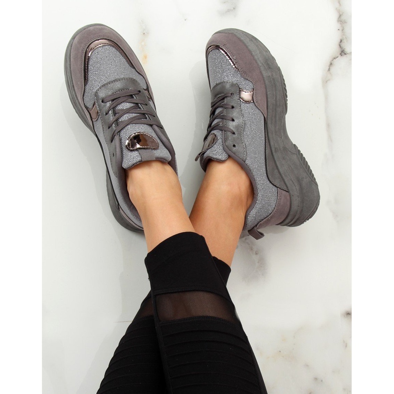 Graue Sportschuhe B318-18 Silber 2